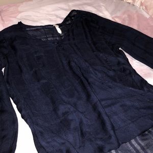 Long sleeve Navy Blue Blouse